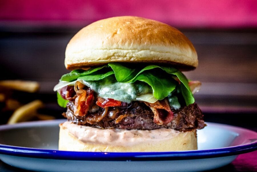 25 degrees blue cheese burger