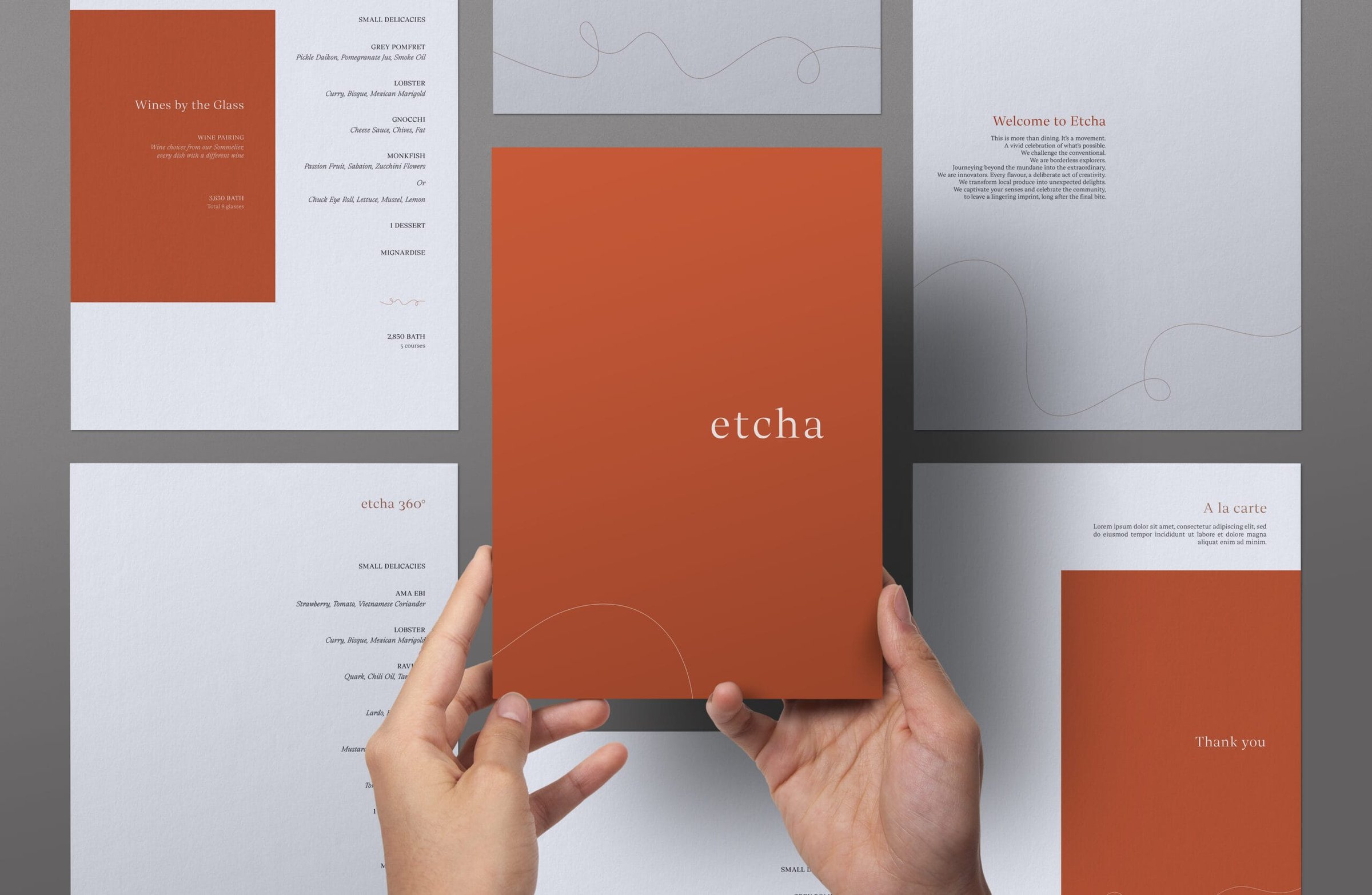 Etcha mock up branding restaurant